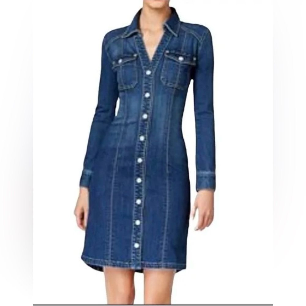 💙NWOT-INC International Concepts Women's Denim Shirtdress DK INDIGO Blue SZ 4💙